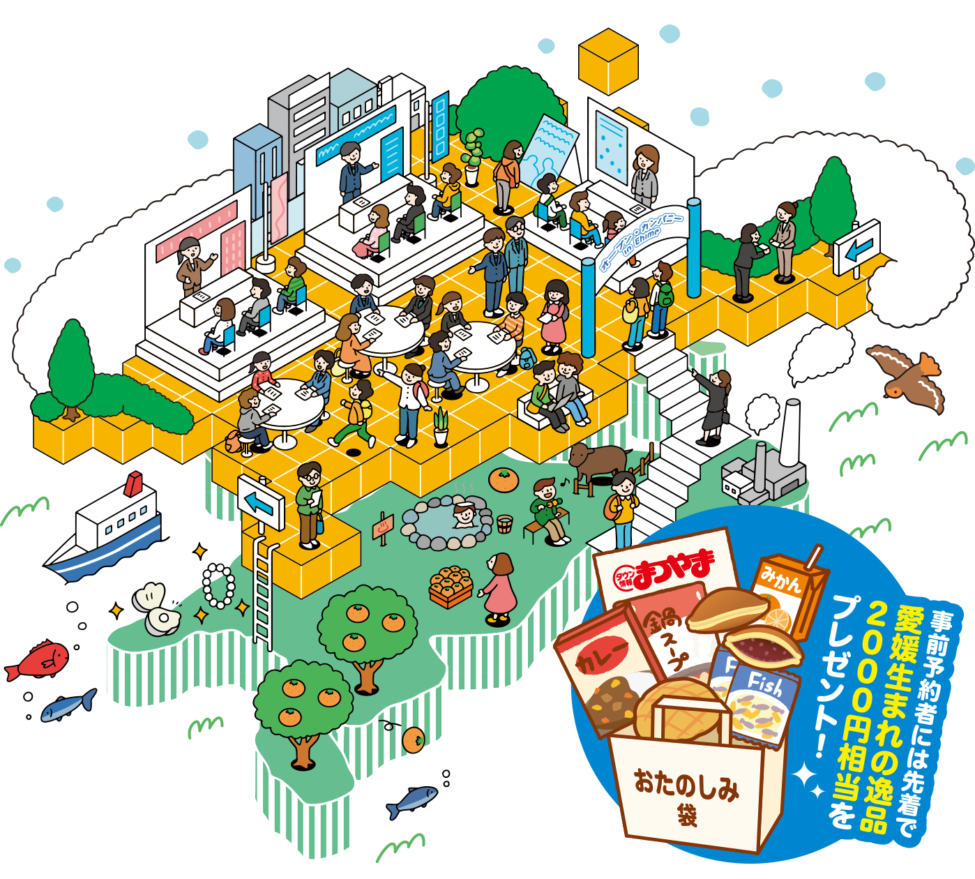 愛媛で働きたい学生と愛媛の企業をつなぐ。地元企業主催の合同企業説明会です。